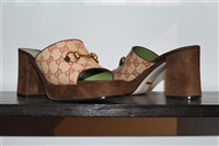 Chocolate Gucci Mules, size 9