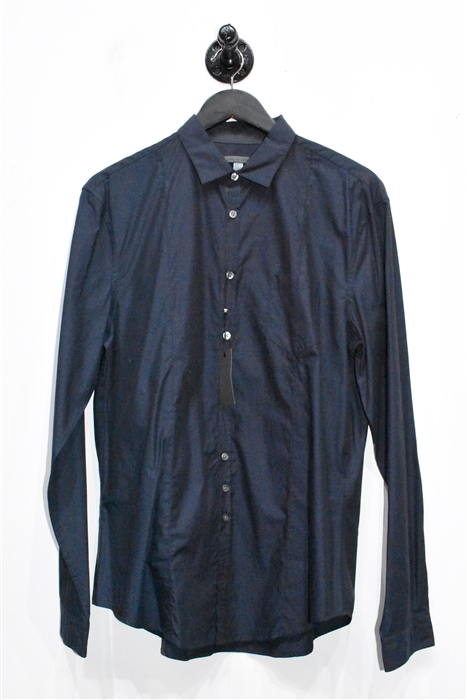 Navy Check John Varvatos Button Shirt, size M