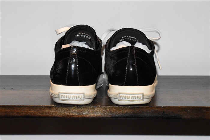 Black Velvet Miu Miu Sneaker, size 8.5