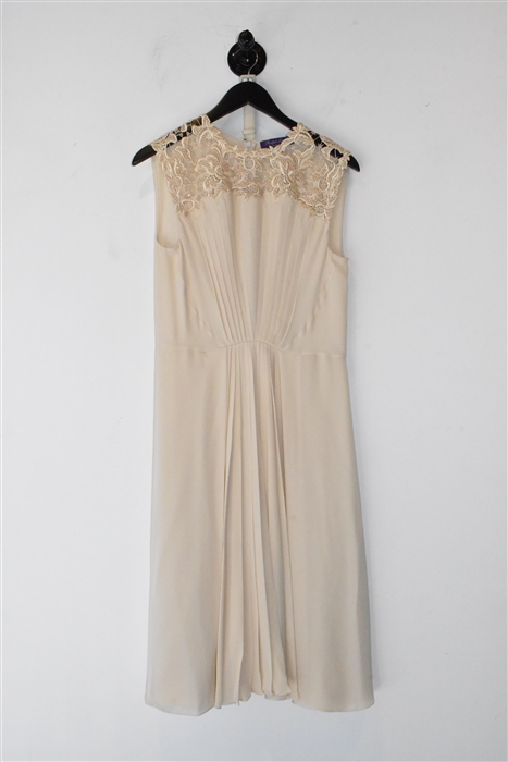 Creamy Beige Ralph Lauren - Purple Label A-Line Dress, size 6