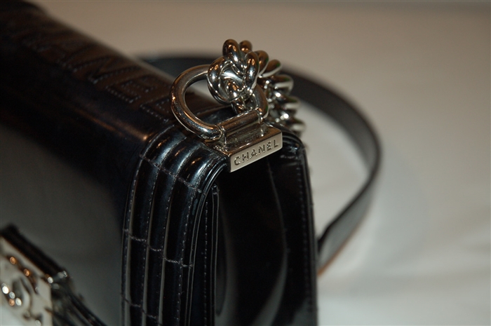 Black Leather Chanel Cross-Body, size S