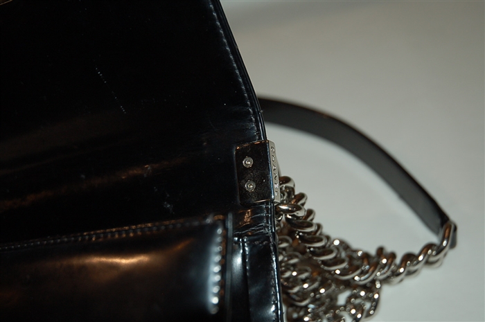 Black Leather Chanel Cross-Body, size S