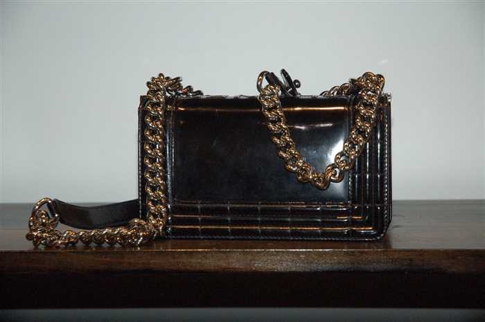 Black Leather Chanel Cross-Body, size S