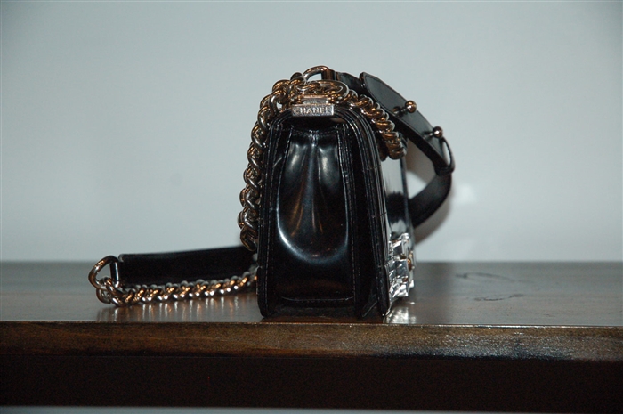Black Leather Chanel Cross-Body, size S