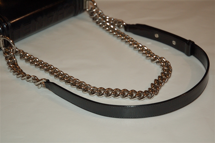 Black Leather Chanel Cross-Body, size S