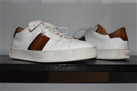 White Leather Santoni Sneaker, size 10.5