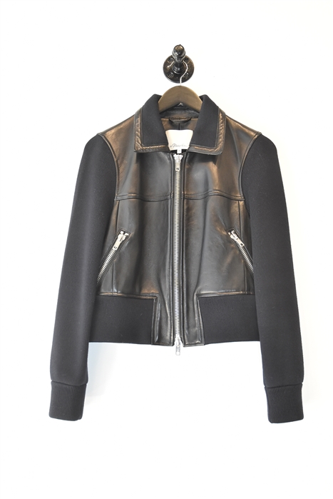 Black & Navy 3.1 Phillip Lim Leather Jacket, size 10
