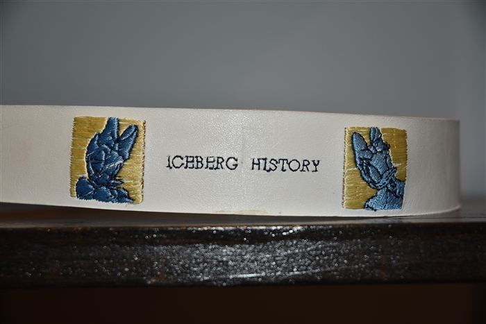 White Leather Iceberg Belt, size XS