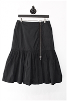 Satin Black Comrags Drop-Waist Skirt, size L
