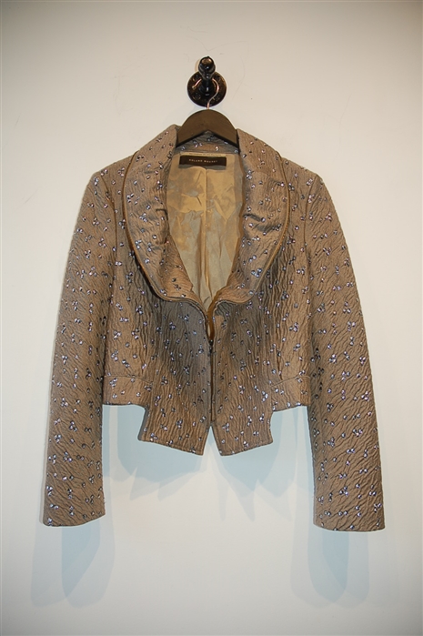 Satin Beige Roland Mouret Cropped Jacket, size 10