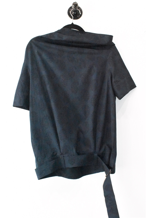 Navy Dries van Noten Short-Sleeved Top, size 10