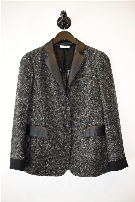 Gray Tweed Akris - Punto Blazer Jacket, size 6