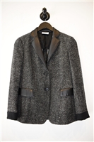 Gray Tweed Akris - Punto Blazer Jacket, size 6