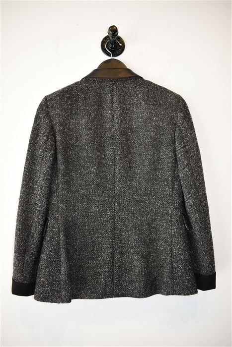 Gray Tweed Akris - Punto Blazer Jacket, size 6