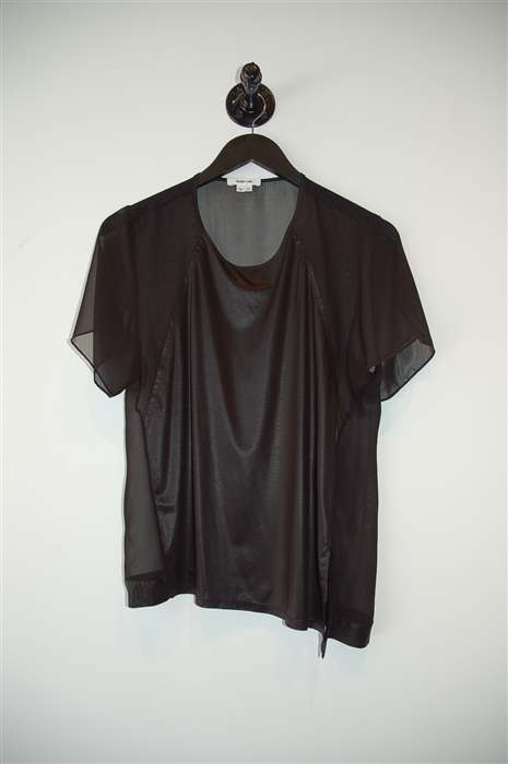 Basic Black Helmut Lang Short-Sleeved Top, size S