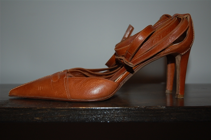 Aged Leather Saint Laurent Heels, size 8