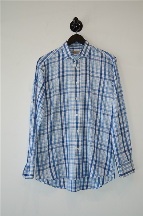 Blue Check Etro Button Shirt, size L