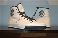 Soft White Gucci High-Top Sneakers, size 10.5