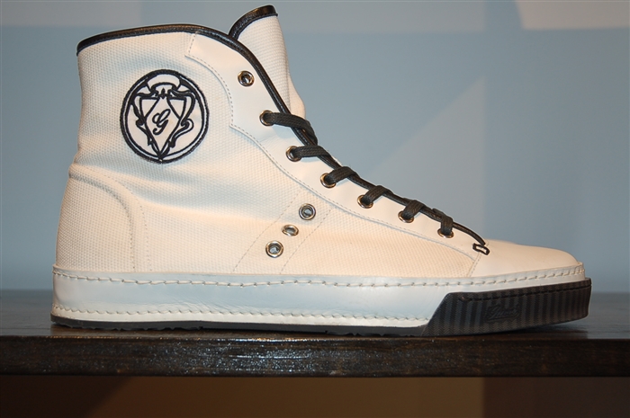Soft White Gucci High-Top Sneakers, size 10.5