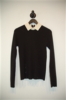 Black & Cream Autumn Cashmere Pullover, size M