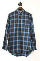 Black & Blue Saint Laurent Button Shirt, size M