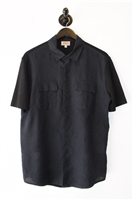 Blue & Black Armani Collezioni Short-Sleeved Shirt, size L