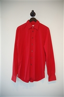 Bright Red Prada Button Shirt, size L