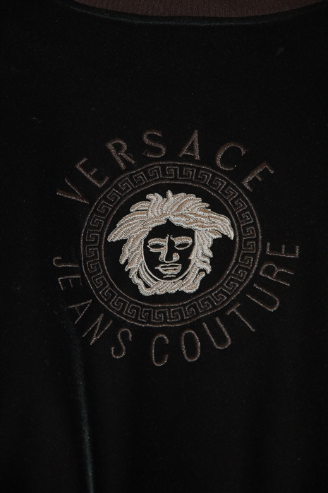 Black Velvet Versace Jeans Couture Bomber Jacket, size XS