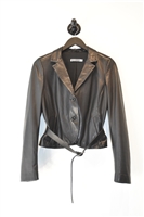 Black Leather Jil Sander Leather Jacket, size M
