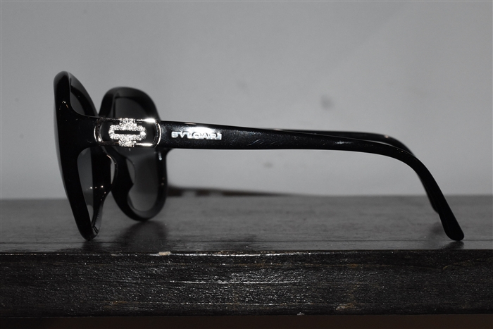 Shiny Black Bulgari Sunglasses, size O/S