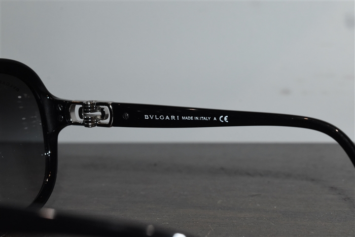 Shiny Black Bulgari Sunglasses, size O/S