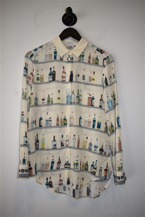 Print Equipment Silk Shirt, size XS