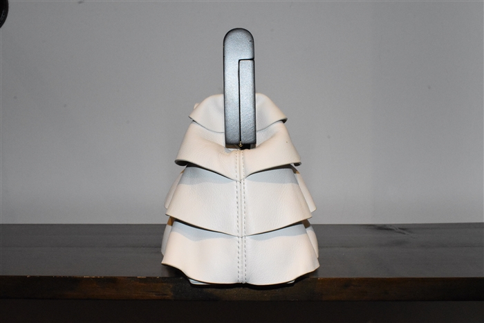 White Leather Michael Kors Collection Clutch, size L