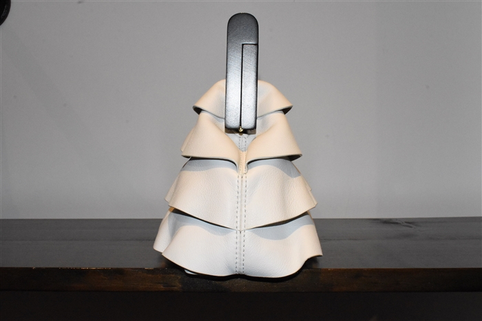 White Leather Michael Kors Collection Clutch, size L