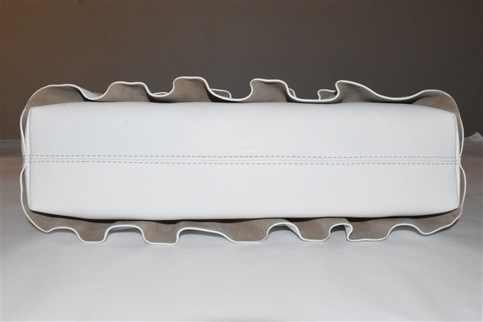 White Leather Michael Kors Collection Clutch, size L