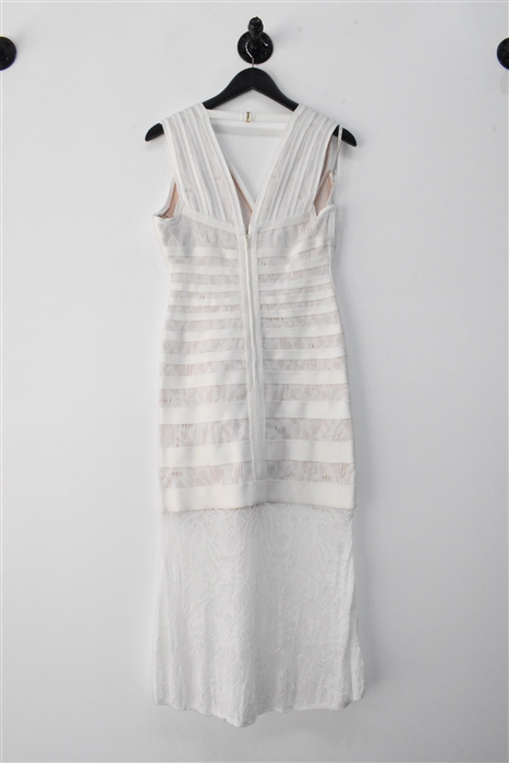 Soft White Herve Leger Body Con Dress, size L