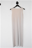 Light Taupe Issey Miyake - Pleats Please Trapeze Dress, size L