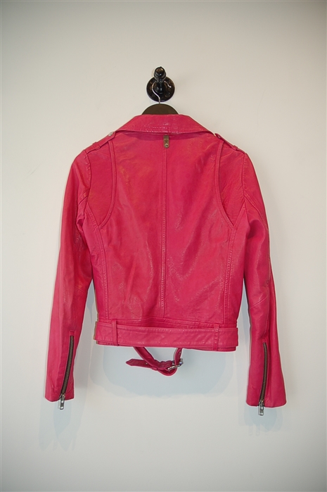 Hot Pink Mackage Leather Jacket, size S
