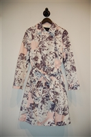 Floral Pink Tartan Trench Coat, size XS