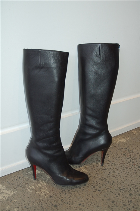 Black Leather Christian Louboutin Boots, size 9