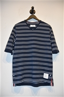 Navy Stripe Thom Browne T-Shirt, size L