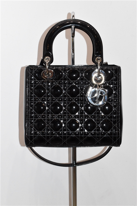 Black Patent Dior Handbag, size M