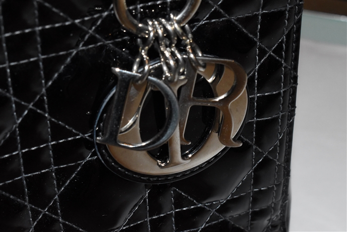 Black Patent Dior Handbag, size M