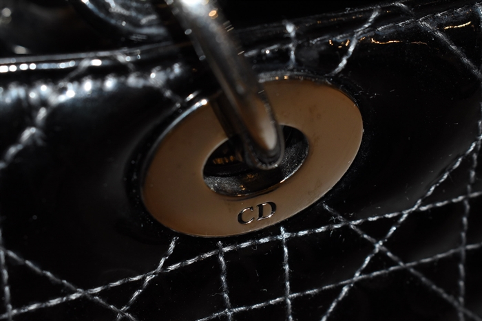 Black Patent Dior Handbag, size M