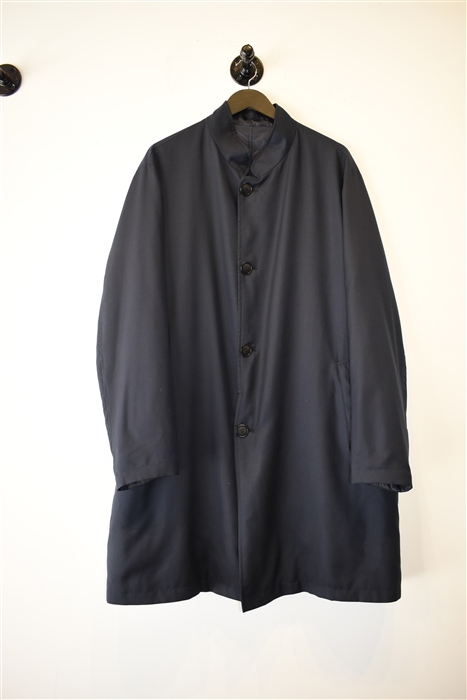 Navy Giorgio Armani Trench Coat, size 2XL