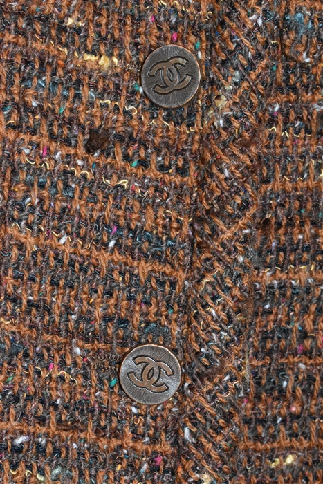 Brown Tweed Chanel Skirt Suit, size 8