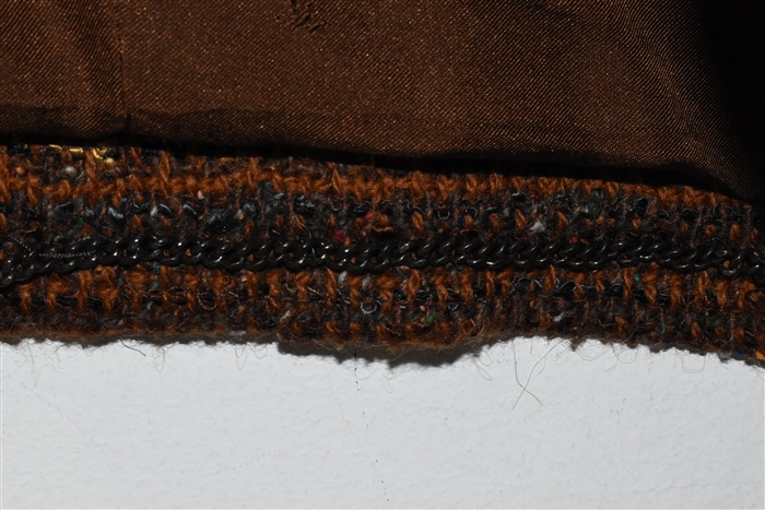 Brown Tweed Chanel Skirt Suit, size 8
