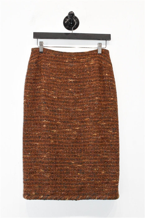 Brown Tweed Chanel Skirt Suit, size 8