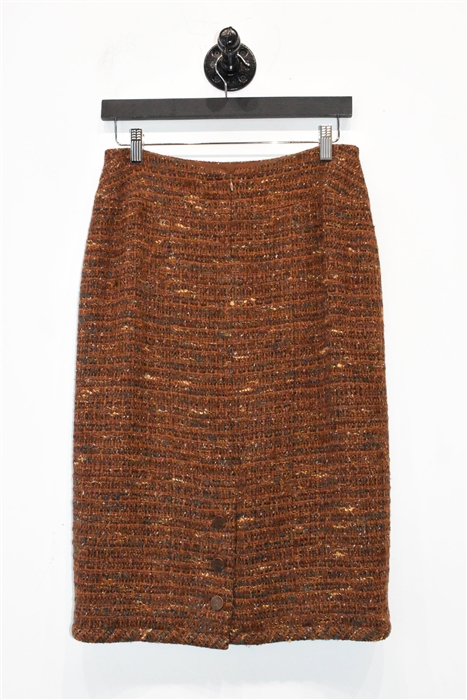 Brown Tweed Chanel Skirt Suit, size 8