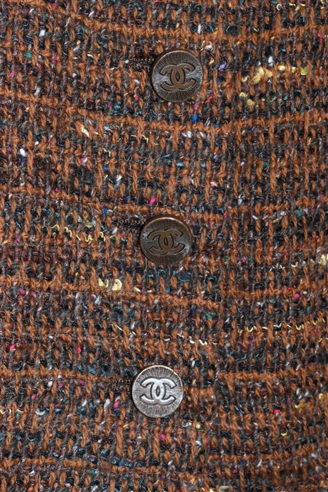 Brown Tweed Chanel Skirt Suit, size 8